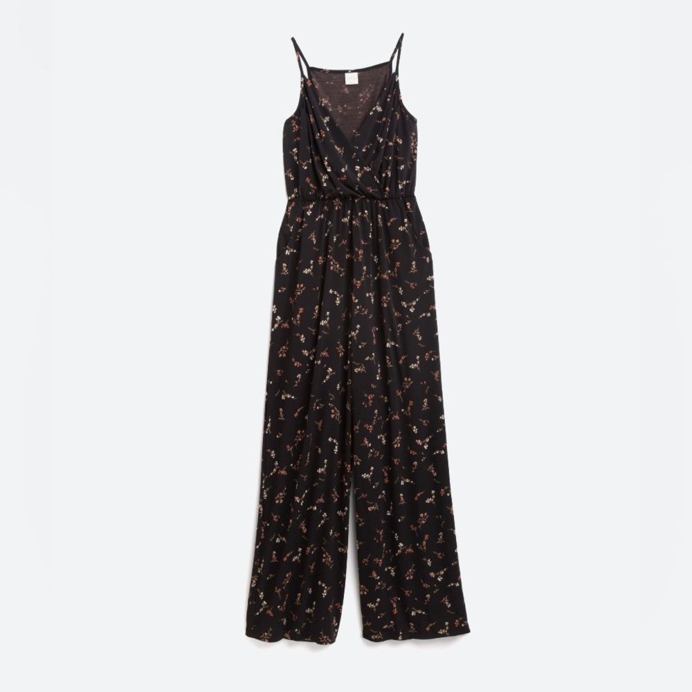 M Black Floral Jumpsuit